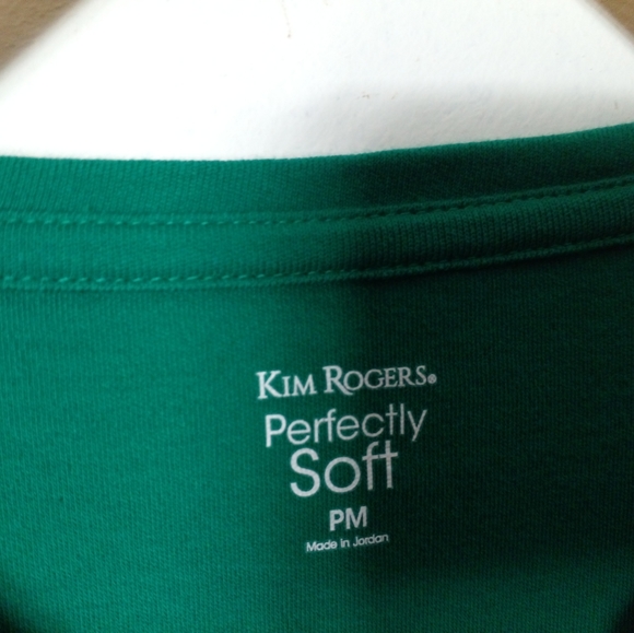 Kim Rogers Perfectly Soft Women's 3/4 Sleeve Tops Tee in Green Size PM - Picture 3 of 7